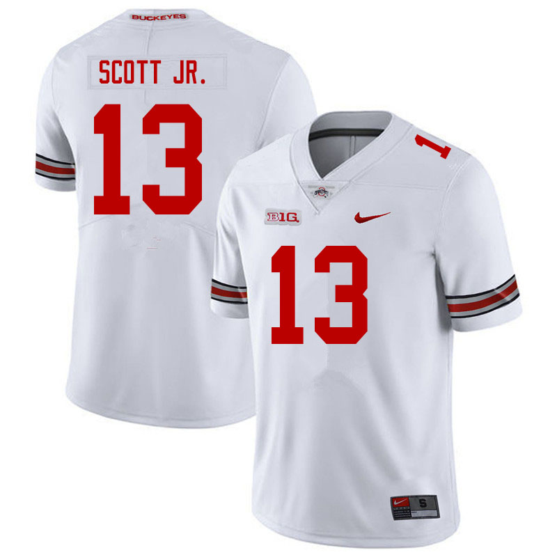 Men #13 Gee Scott Jr. Ohio State Buckeyes College Football Jerseys Sale-White